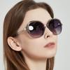 Diamond Sunglasses Women'S Sunglasses Fashion Large Frame Retro Uv Protection Beach Street Show Han Chao