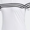 Adidas Striped Casual Soft Comfortable Short Sleeve Polo Shirt Women Tops White FS6463