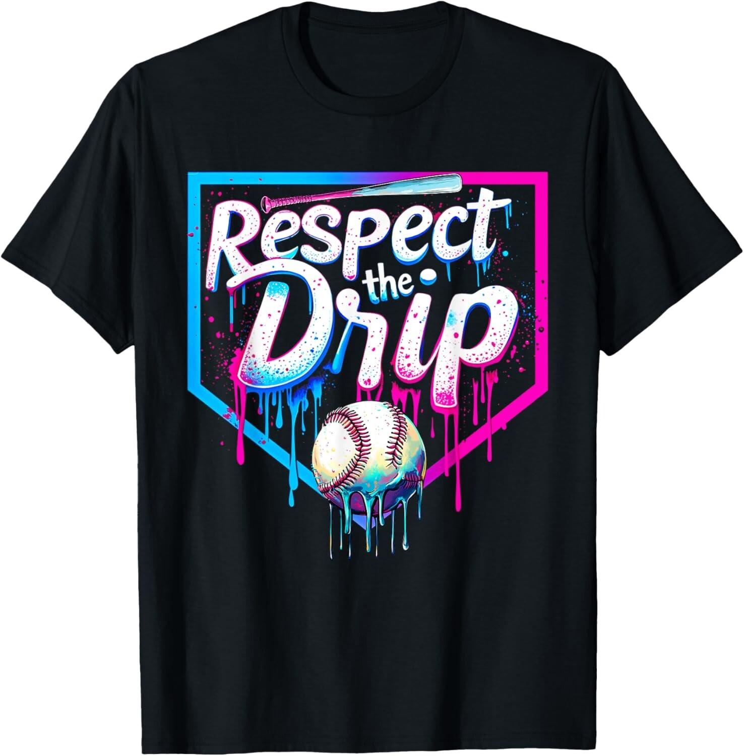 Baseball Drip For Boys Ice Cream Drip Youth Boys Baseball T-Shirt Mens Womens Tees Top unisex T-Shirt Mens Womens Tees Top 3XL