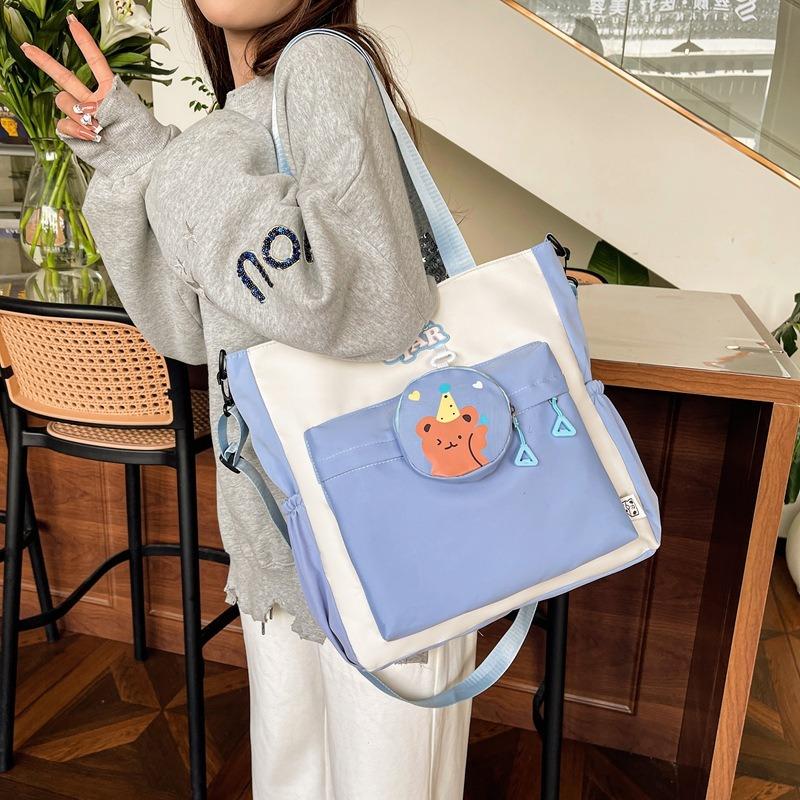 One-shoulder Messenger Bag for Tutoring, Large-capacity Students In Class, Tote Commuting, Hand-held Tutoring Homework, Anti-splashing Backpack