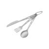 Portable Titanium Cutlery Set Fork Spoon Three Piece for Outdoor Activities