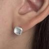925 Matte square stud earrings