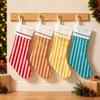 Fresh-Style Hanging Gift Bag Striped Festive Stocking Unique Christmas Gift Sock  Indoor Decoration