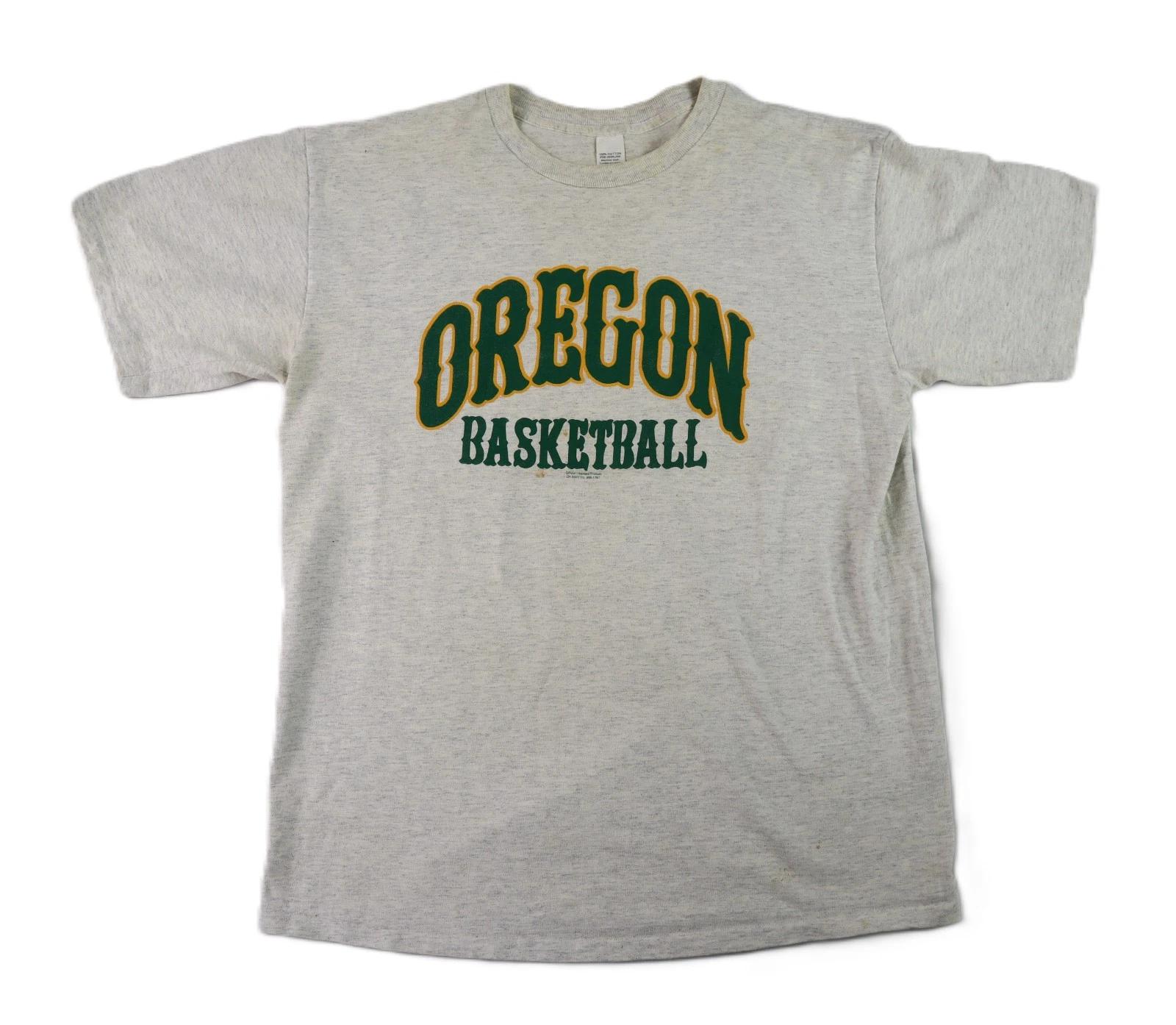 VTG 80s 90s USA XL University of Oregon UO Ducks Basketball T Shirt Gray 3XL
