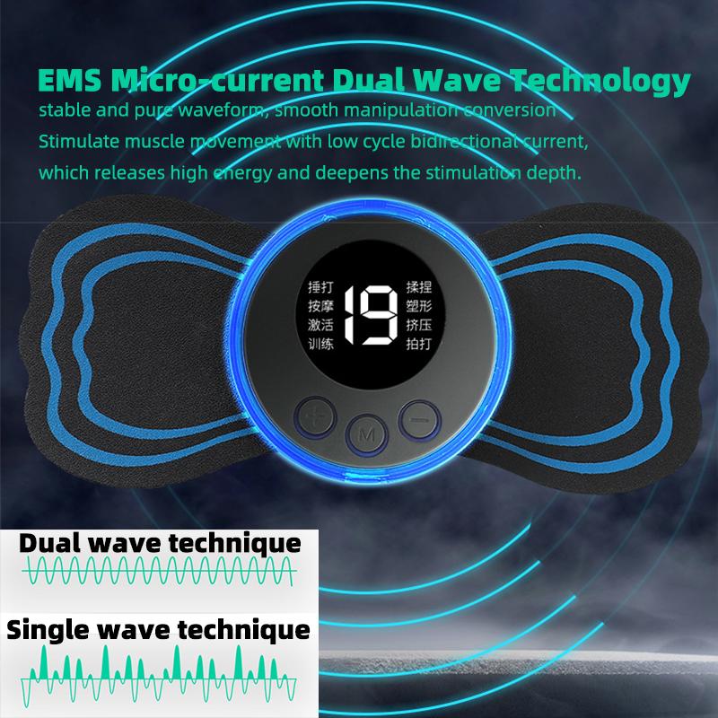 Dobíjecí elektrický masážní přístroj na krk a krční obratle s technologií EMS pro úlevu od bolesti svalů
