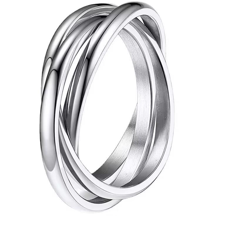 Three Worlds Titanium Couple Ring - Rotating Anti-Anxiety Mindfulness Jewelry