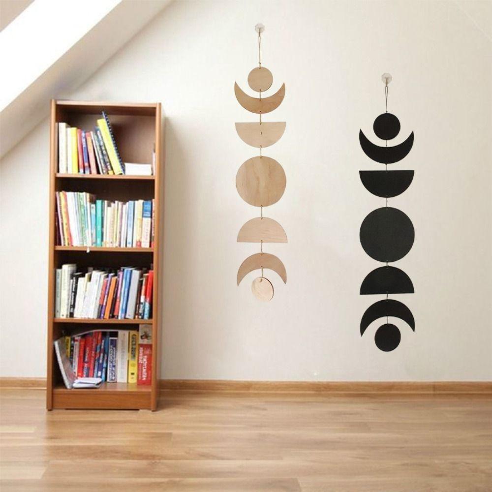 Art Hand Woven Home Decoration Wall Decor Wooden Pendant Wood Chip Pendant Celestial Ornament