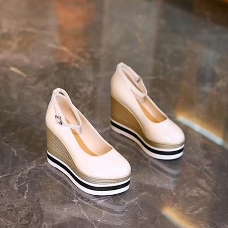 Espadrille Wedge Heel Shoes Women Pumps Pointed Toe Platform Shoes High Heels for Work Party Wedding Shoes