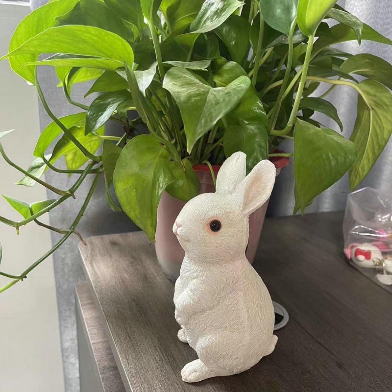 

Пасхальный кролик, Полимерное украшение, Дизайн для пары, Имитация кролика, Статуэтка для декора, Украшение для садового газона, Изделия ручной работы 8.5*9*18CM белый