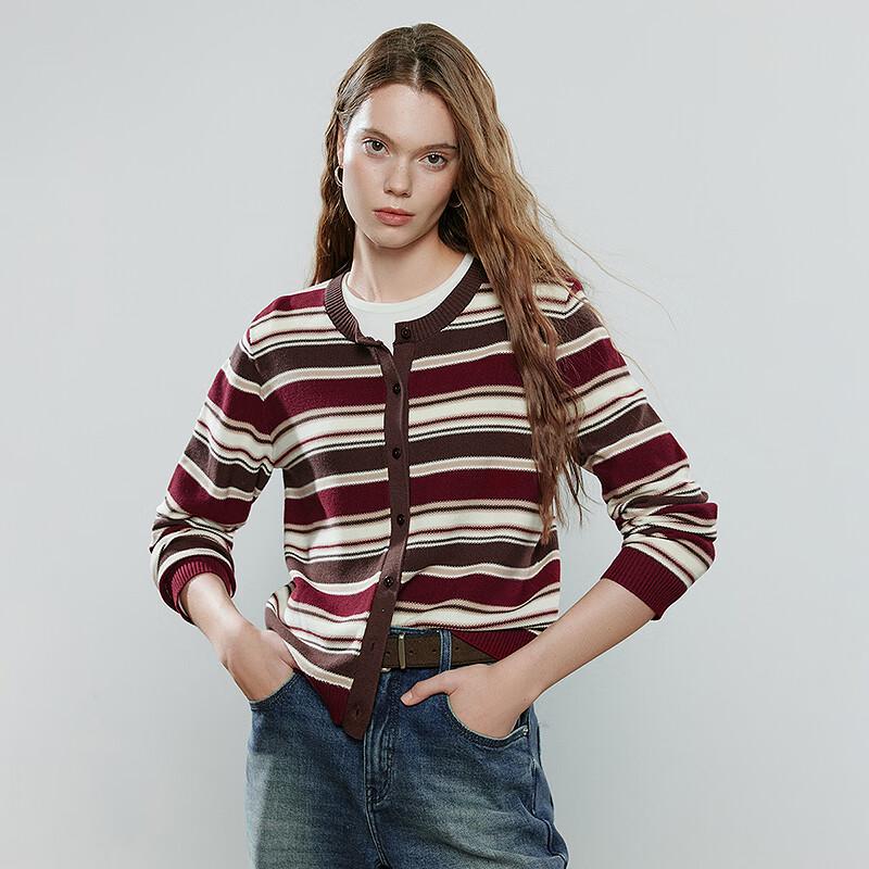 Chuyu Women's Striped Knit Cardigan