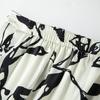Ink-And-Wash Print High-Waisted Skirt Women's Summer Elegant French Retro Design Sense A-Line Midi Skirt