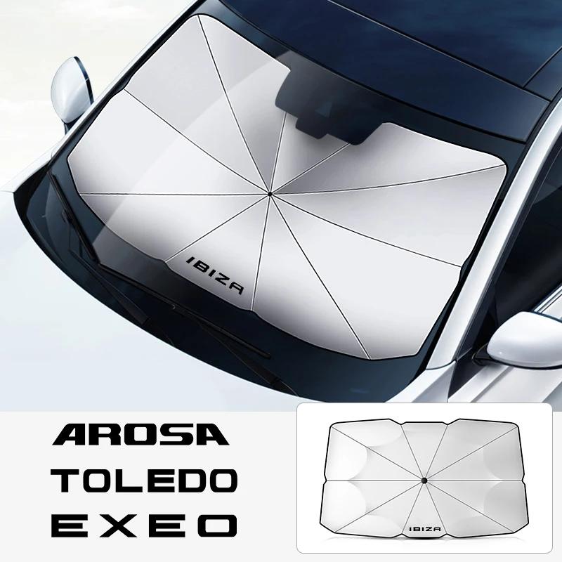 Kncr9 Car Windshield Sunshade Umbrella Car Front Shading For SEAT Ibiza Leon Arona Ateca Altea Arosa Exeo Tarraco Car Accessories