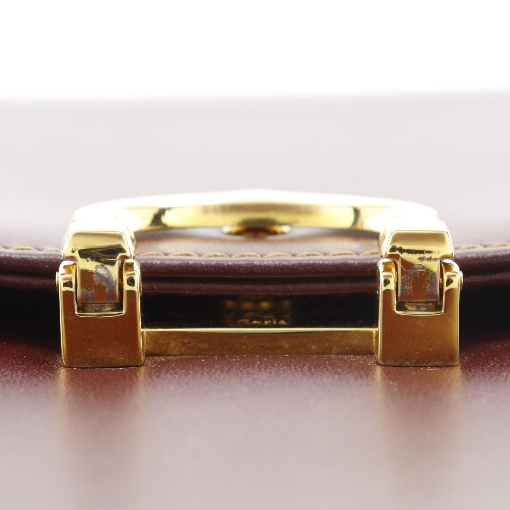 Cartier Must Line Shoulder Bag Bordeaux Calfskin Women Used