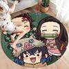 Demon Slayer Kimetsu No Yaiba Round Area Rug Carpet Rug For Living Room Bedroom Sofa Playroom Decor Nonslip Floor Mat