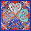 Luxury four leaf clover flower Headband Hijab Bandana Women Satin Silk Scarf Shawl Foulards Femme Square Scarves Wraps 90*90CM