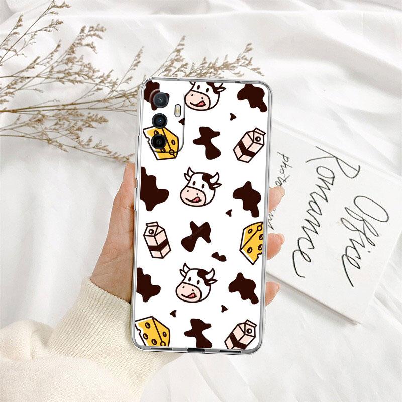 IK20 Cartoon Art Cow Transparent Phone Case for Motorola Moto Edge 20 30 40 50 S30 Fusion Ultra Pro Neo Lite + G200 G23