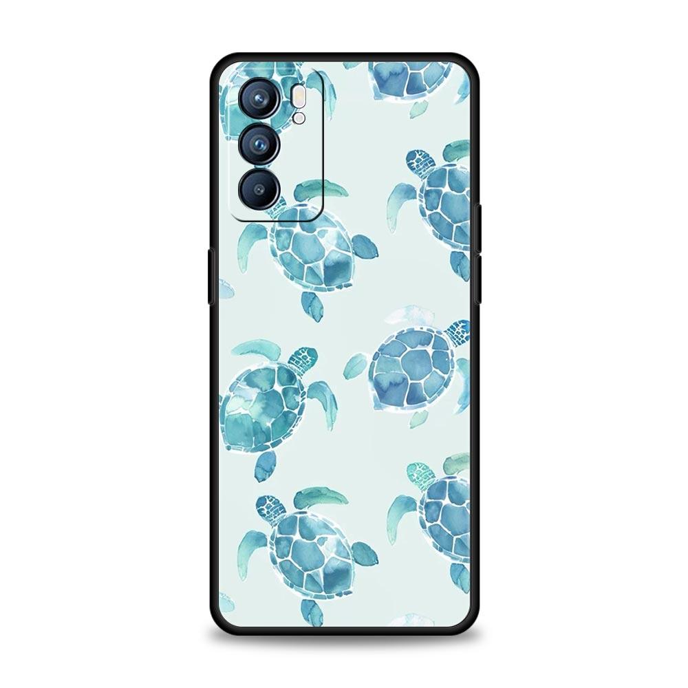 

Чехол для телефона для Oppo Reno13 Reno12 Reno11 F Reno10 Pro A54 A53 A95 A76 A74 A57 A98 A80 A79 5G A78 4G Чехол Крутая Морская Черепаха Oppo Reno11 F