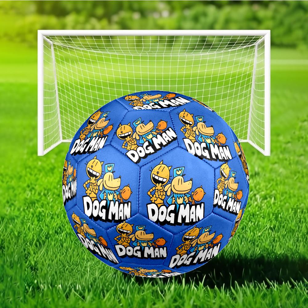 Dog Man And Friends Adventure Size 5 Soccer Ball, Suitable for Training and Matches, High-Elasticity, Wear-Resistant Material Gift for Fan