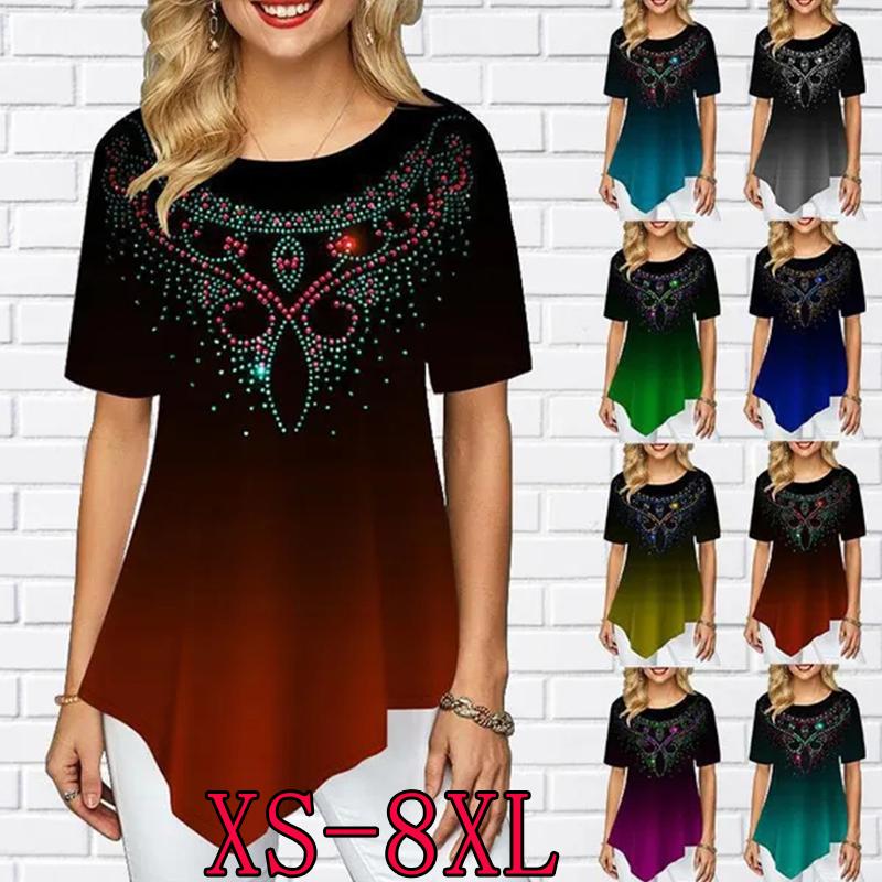 

Женская футболка с милым принтом и коротким рукавом, повседневная футболка больших размеров