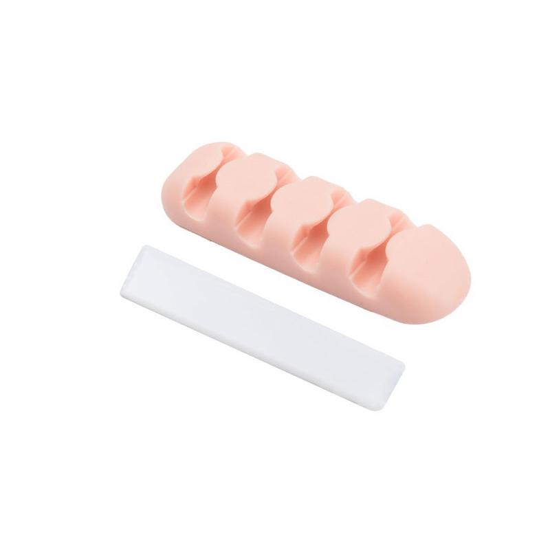 

3 4-кнопочный держатель кабеля, протектор, органайзер для устройства управления, зажимы для настольной вилки, устройство для намотки шнура питания 4 Button розовый