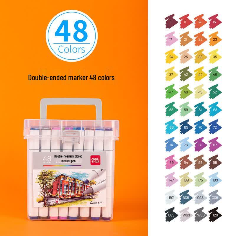 Deli 48-Color Dual Tip Art Markers Set