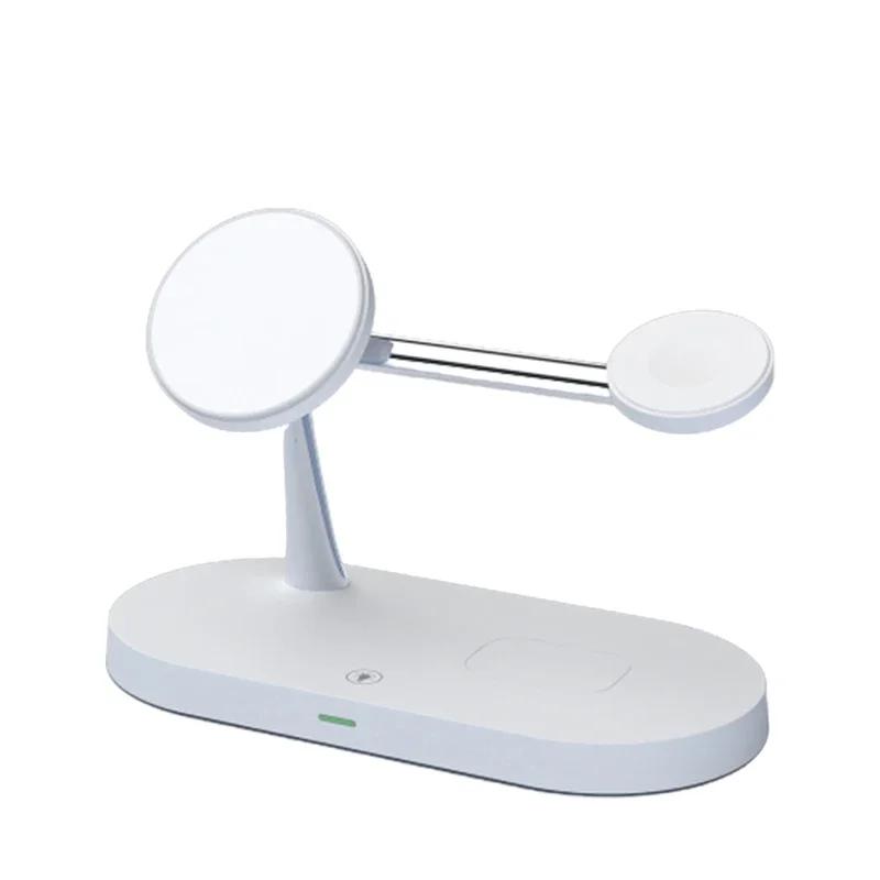 5 in 1 Magnetic Wireless Charger LED For iPhone 16 15 14 13 12  Watch10-2 Airpods Pro USB Charge Port Fast Charging Station