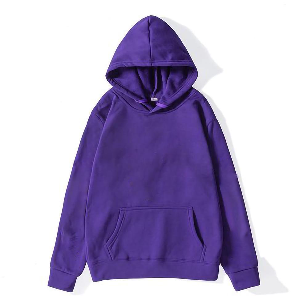 Cross2024 Men's Solid Color Korean Style Loose Hooded Pullover Sweatshirt - Spring & Autumn Trend