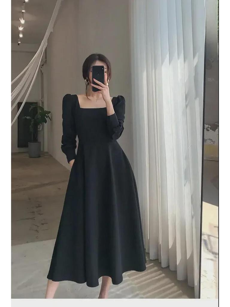 princess polly baby blue dress Hepburn-Style Little Black Dress: Retro Square Neck, Over-Knee Length for  Spring & Autumn 2025 Buy cheaply on Joom