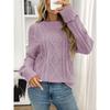 Autumn and Winter Round Neck Loose Retro Cable Knit Women's Sweaters