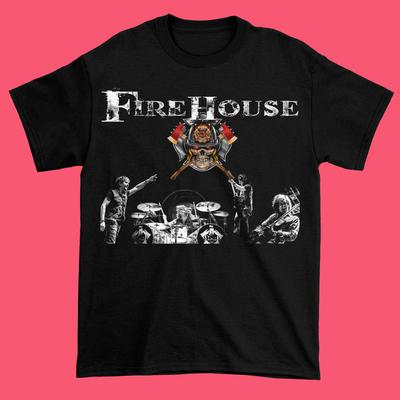 New Firehouse Band Live In Concert Cotton Black All Size Unisex Tee Shirt J1171