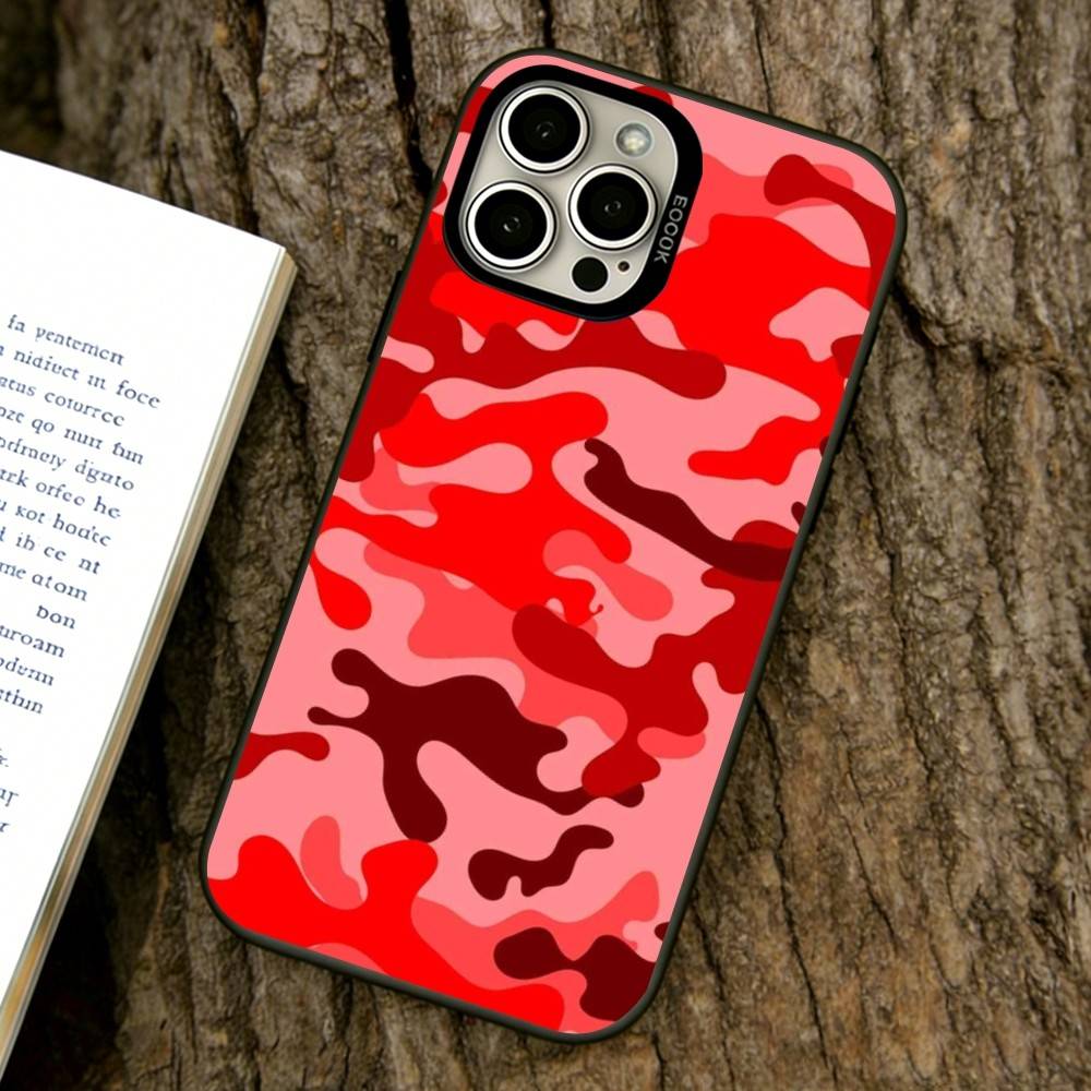 Bright Camouflage Pattern Phone Case For iPhone 17,16,15,14,13,12,11 Plus,Pro Max,XS,Colorful Silver Phone case Funda Cover