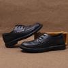 Cowhide Men's Leather Shoes Breathable Lace Up Round Toe Versatile Soft Sole Wear-resistant British Formal Business Casual Men's Shoes
