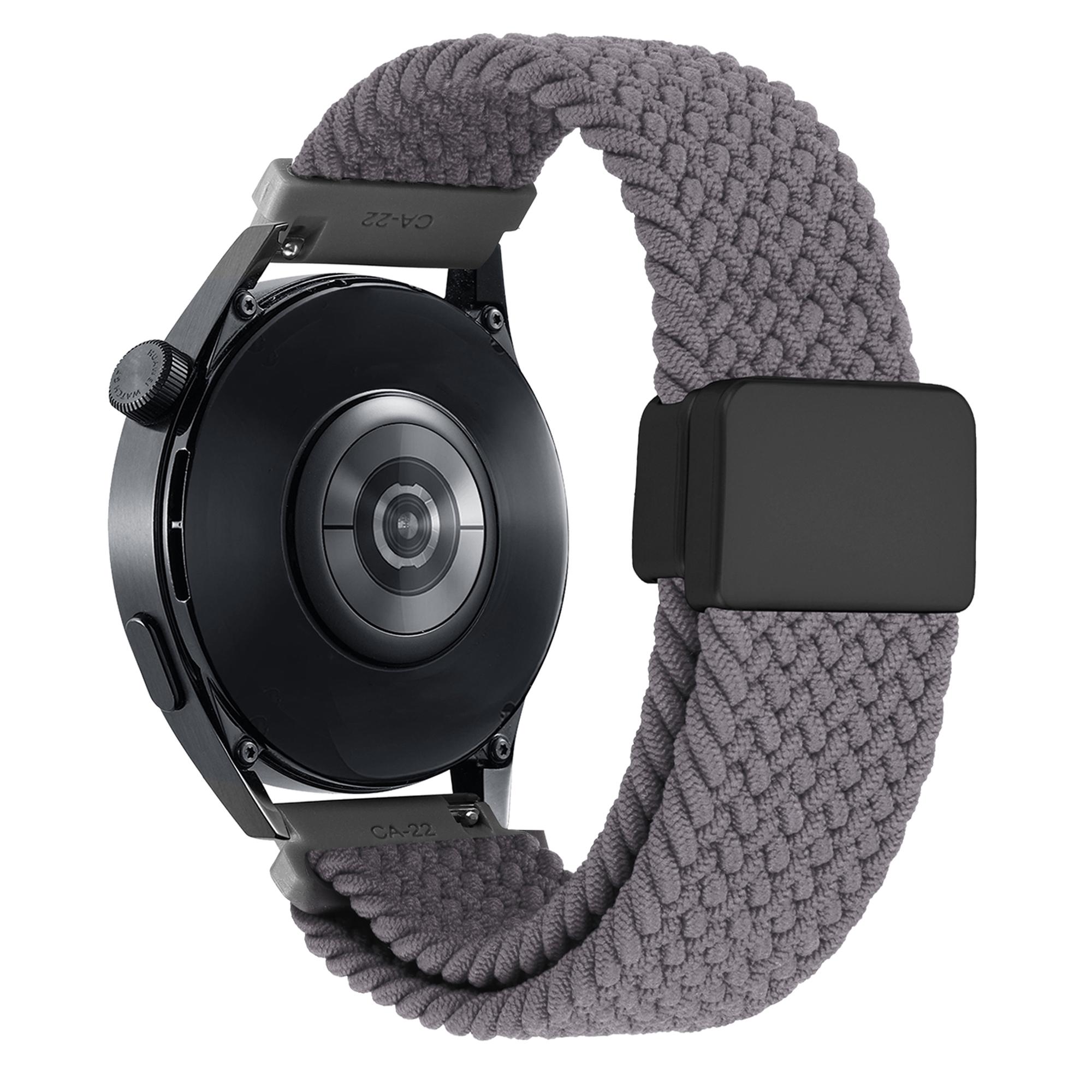 

22mm Universal Wrist Strap Magnetic Buckle Nylon Braided Smart Watch Band J