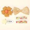 5Pcs/set Girls Hairclips Fresh Cloth BB Hair Bangs Barrette Flower Lace Bows Hairgripes Dopamine Colored Hair Accessories