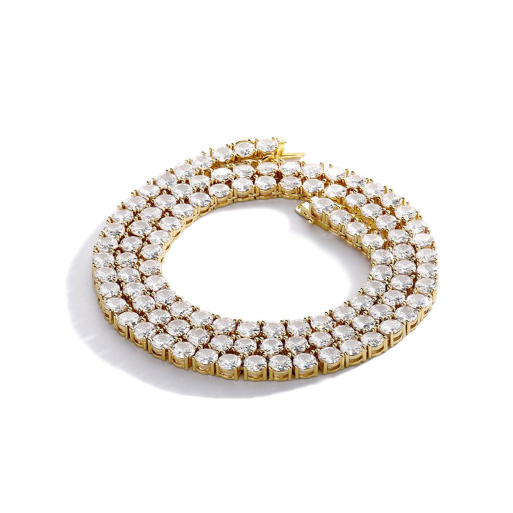 Zircon Tennis Chain Jewelry Men's Necklace Niche Hip Hop Jewelry Women's Bracelet