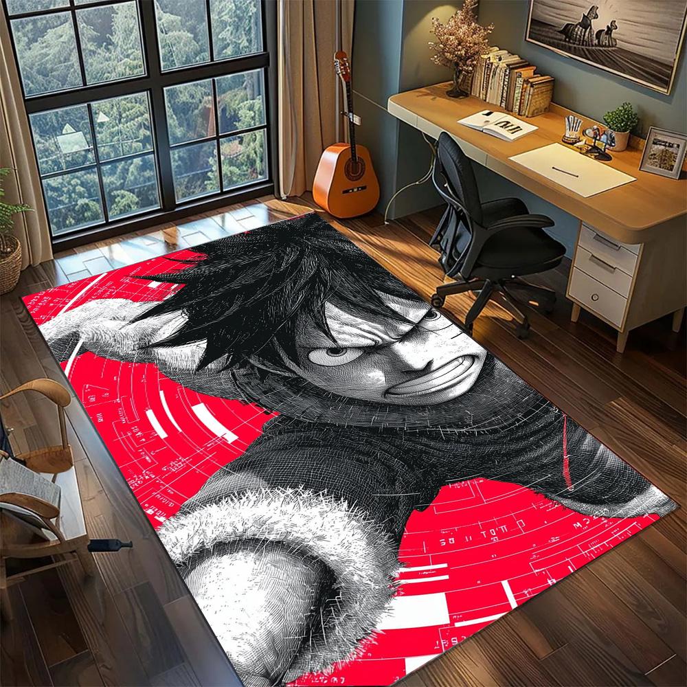 Luffy Large Indoor Stylish Rug, Non Slip Washable Carpet Floor Mat Home Gamer Bedroom Decor.-TING