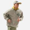 Li Ning Comfortable Breathable Fleece Warm Sweatshirt With Letter Stand Collar Men Sweatshirt Dusty-Gray AWDUA17-6