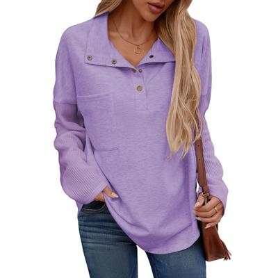 Women's Fashionable Long-sleeved Pullover And Solid-color  Sweatshirt