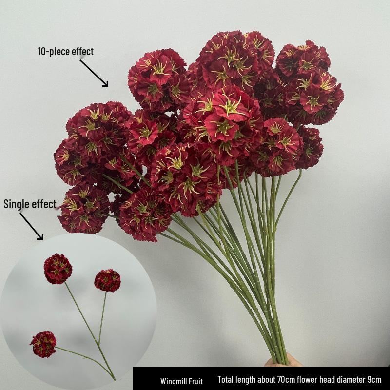 Shunran Dark Red Wine Artificial Wedding Flowers for Chinese Engagement Décor & Aisle Hanging Displays