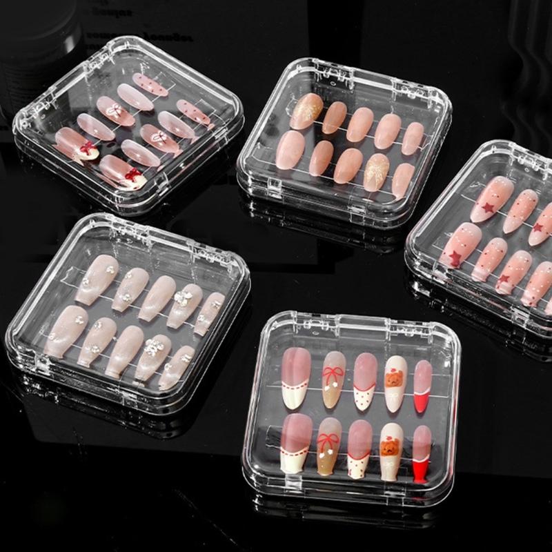 10 Stück Transparente Aufdrücknägel Organizer-Box für Nagelkunst-Business und Salon-Aufbewahrung Falsche Nägel Display Acrylbox