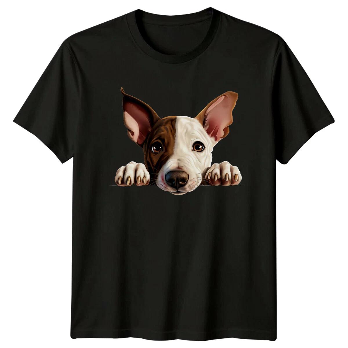 Cute Dog Peekaboo T-Shirt, Adorable Pup Graphic Tee XXXXL