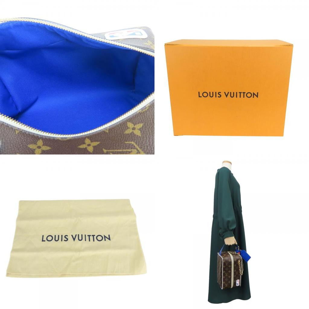 Used LOUIS VUITTON Handbag NBA Cloakroom Drop Kit M45588 Monogram Brown Blue NBA Collaboration