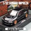1/32 Subaru Impreza WRX 22B STI Toy Car Model Diecast Metal Vehicle Miniature Sound & Light Pull Back Collection Gift Kid