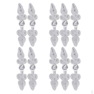10 Pairs Beaded Chinese Frog Closure Buttons Knot Fasteners for DIY Sewing Craft
