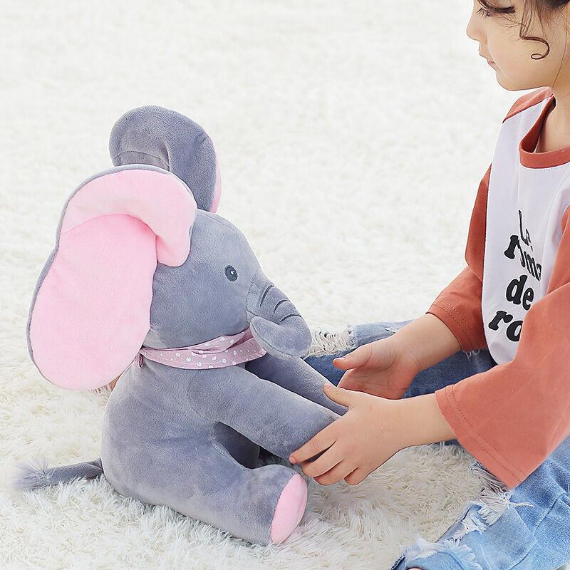 Elephant Peekaboo Singing Baby Plush Toy Stuffed Animated Soft Toy Gift Kids