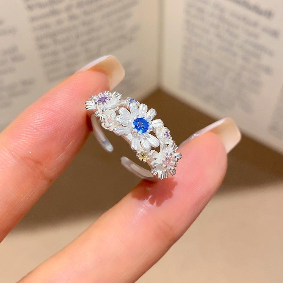 Korean Style Daisy Flower Ring - Elegant High-End Index Finger Jewelry