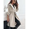 New Autumn Long Sleeve Casual Woolen Coats Women Winter Outwears Plus Size Jacket Women Fashion Solid Warm Drawstring Loose Jackets Coat 24996