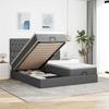 VidaXL Ottoman Bed Frame with Mattress Dark Grey 160x200cm Fabric, Bed Frame, Upholstered Bed Frame, Bed Frame 3313707