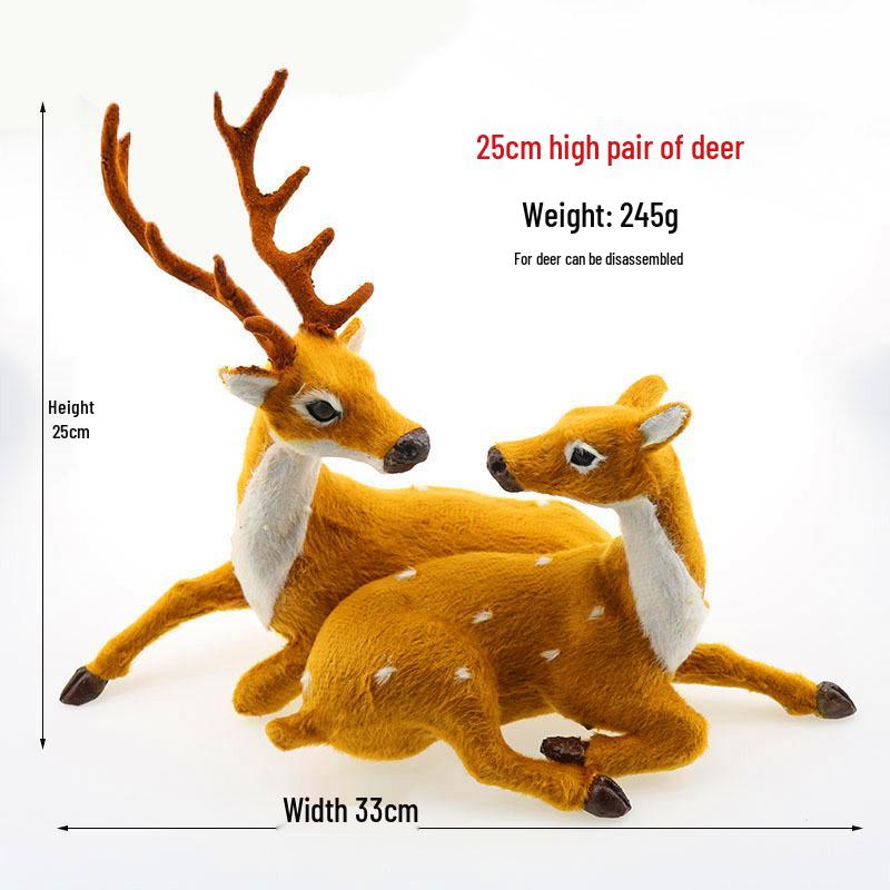 Fawn Sika Deer Christmas Ornaments - Small Decorative Reindeer Props