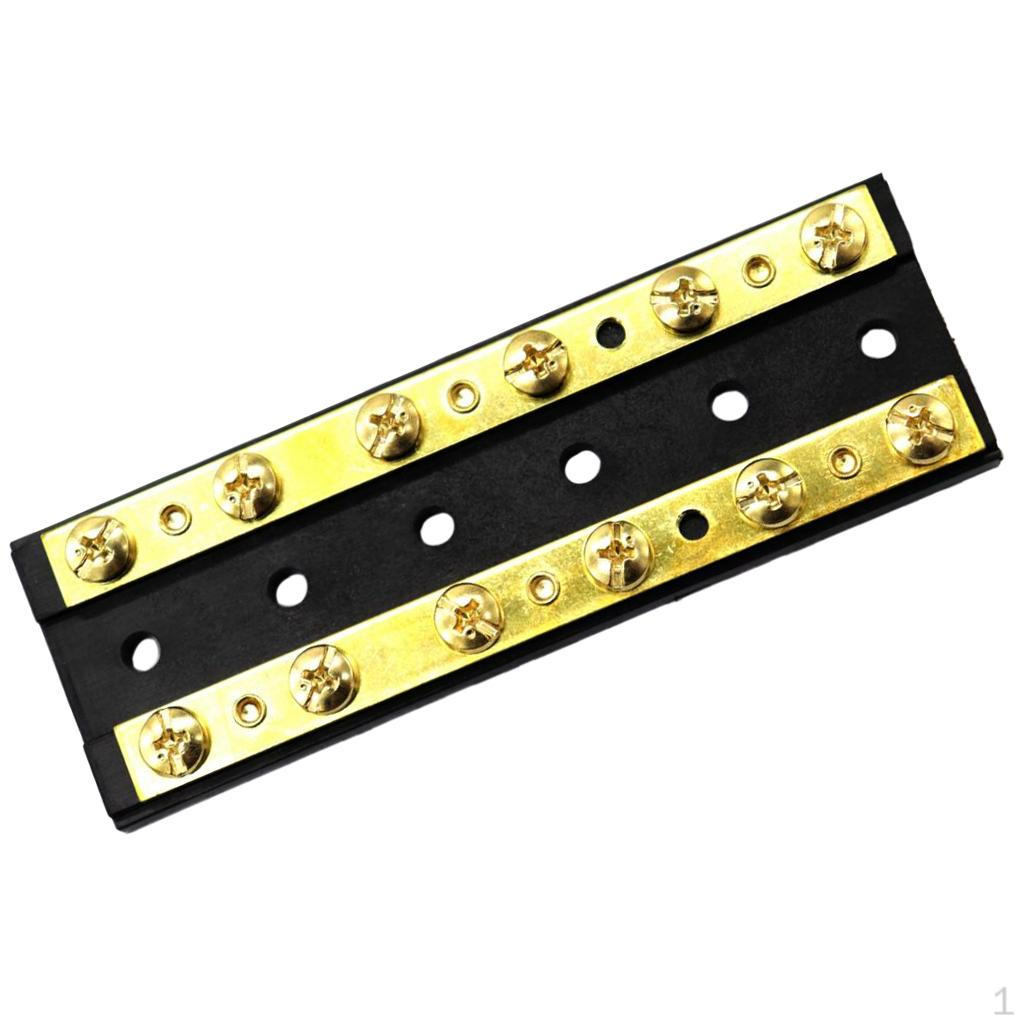 

12 Positions Double Row Wire Screw Connector Brass Bus Bar Terminal Blocks Power
